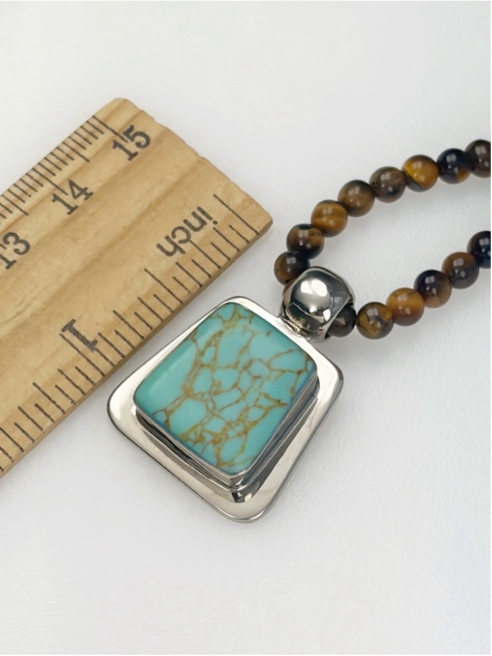 Vintage Sterling Silver 925 Turquoise Mexico Pendant Jewelry Set Lot - Picture 9 of 10